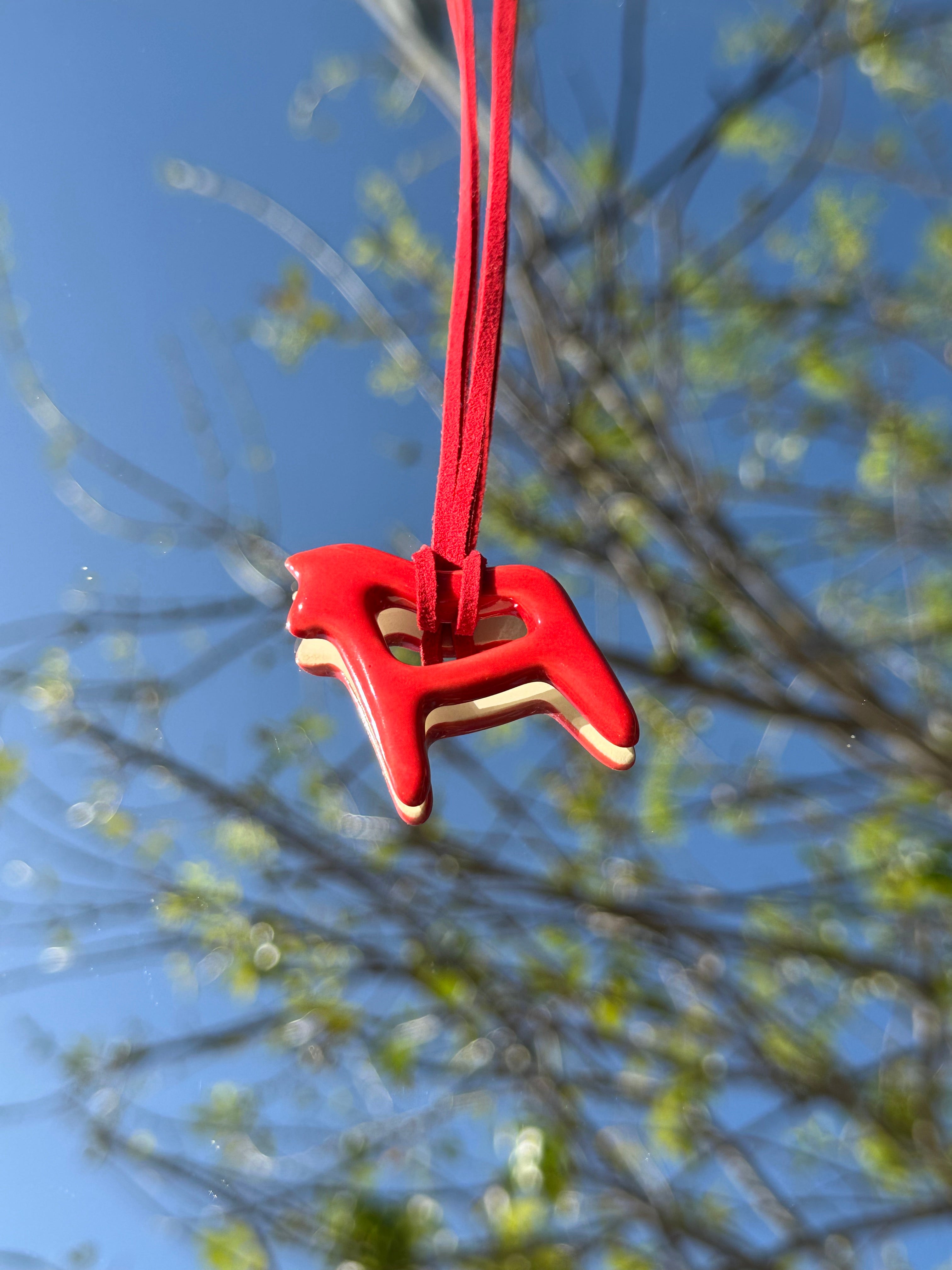 Dala Horse Necklace - Lucky Red