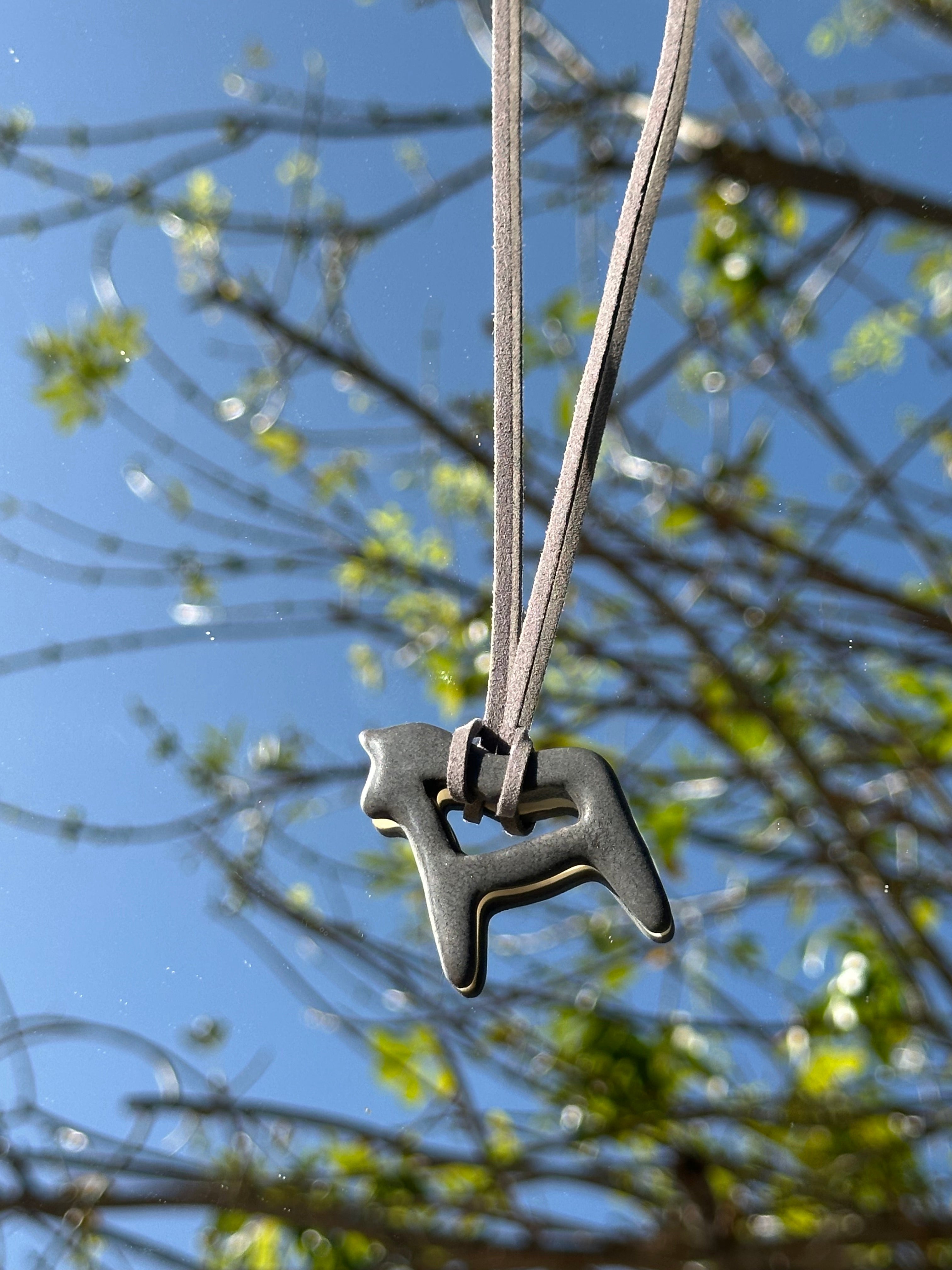 Dala Horse Necklace - Charcoal