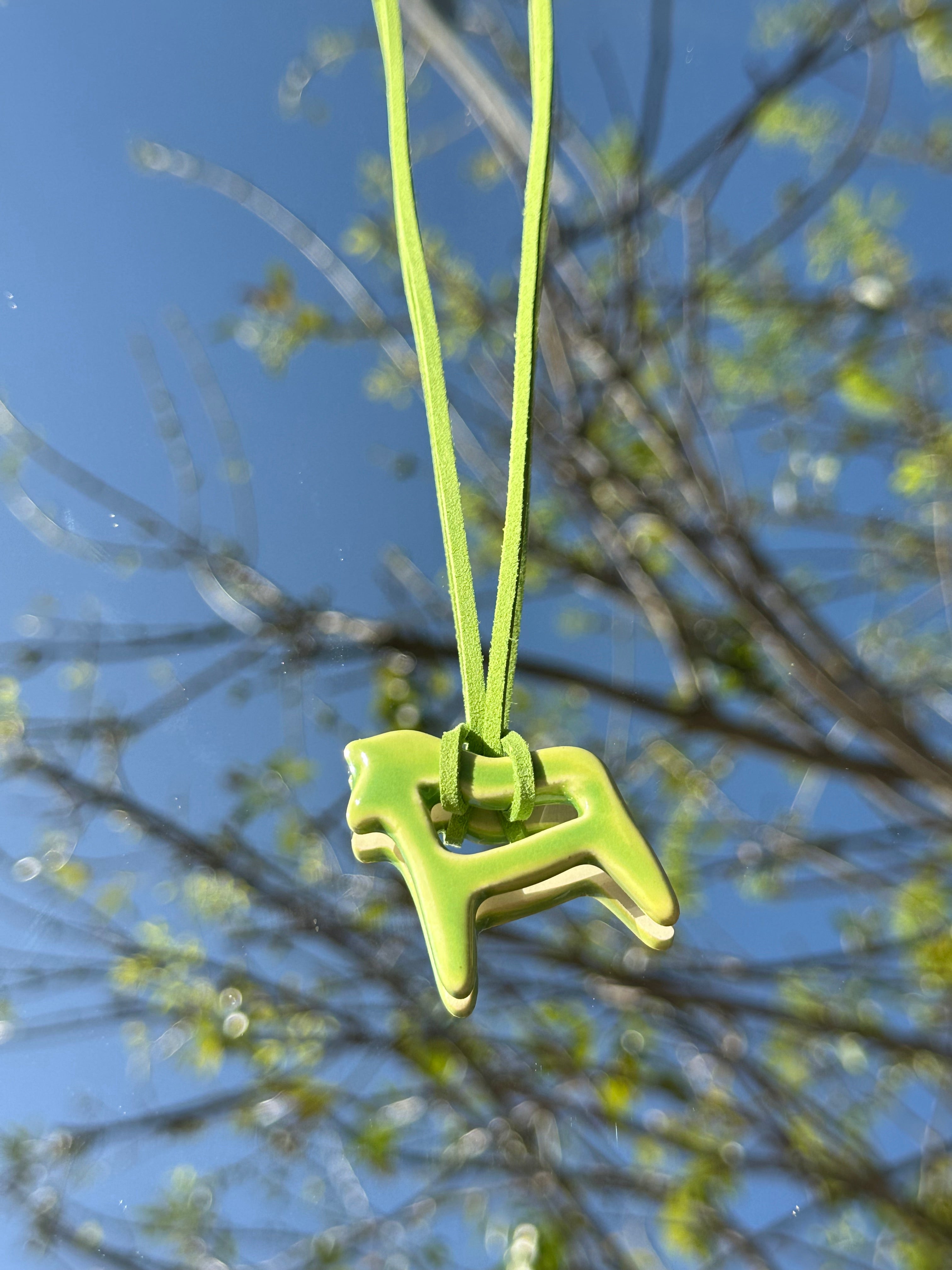Dala Horse Necklace - Spring Green